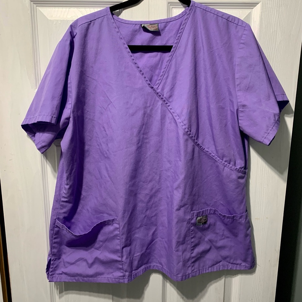 Purple nursing scrub top